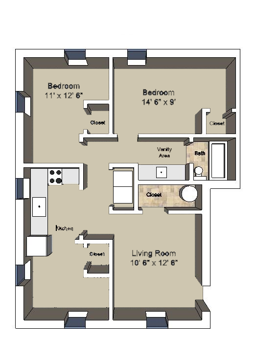 Apartment layout diagram